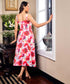 Bustier Dress With Printed Chiffon